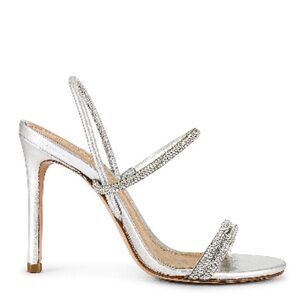 Schutz Whitley Sandal in Cristal & Prata, size 8.5